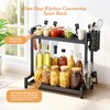 Countertop Spice Rack Organizer 2-Tier Seasoning Organizer with Metal Guardrail