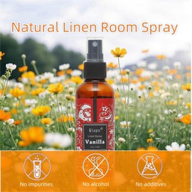Linen Spray Natural Room Spray Pillow Spray for Bedding Pillows Sheets Curtains Mist and Fabric Aromatherapy Spray (Vanilla-4 oz)