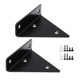 Pack of 2 Floating Shelf Brackets, Shelf Brackets, Triangle Shape, Metal Shelf Brackets, Hidden Floating Shelf Brackets for Kitchen, Study and Garden, Black