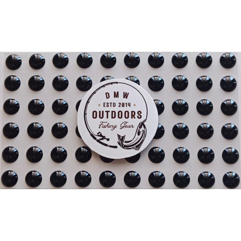 120pcs, Solid Soft BLACK 3d adhesive fish eyes  5mm, 3/16",