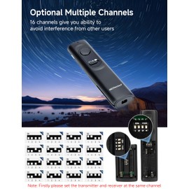 PROfezzion 165ft Wireless Remote Shutter Release Remote Control for Panasonic S9, G100D, L10,16 Channels, Clamp Compatible with Tripod, Supports 5 sec Delay, Unlimited Continuous Shooting & Bulb Shot