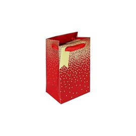 Eurowrap Red Stars Ombre Gift Bag With Gift Tag - Gift Bag for Him, Her, Valetines Day, Christmas, Weddings, Birthdays - Birthday Gift Wrap Occasion Present - Small Size