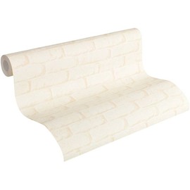 CONCORD WALLCOVERINGS ™ Sample for Display Purpose only Faux Textured Wallpaper Featuring Brick Wall, Cream Beige, 7 in x 10 in; 327261