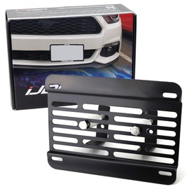 iJDMTOY No Drill Front Grille Mesh Mount License Plate Relocator Kit Compatible with 2015-2023 Ford Mustang w/Diamond Shape Lower Bumper Mesh