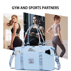 Gym Bag for Women Multiple Pockets Travel Duffle Tote Bag, Waterproof Weekender Overnight Bags for Women with Wet Compartment
