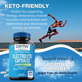 Grow Vitamin Essential Electrolytes - Support Performance & Recovery - 100 CAPSULES