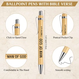 Sayglossy 20 Sets Man of God Gifts for Men, Christian Faith Compass, Ballpoint Pens, Bible Verse Cards with Opp Bags, Religious Encouragement Gifts for Fathers, Pastor, Men of Faith