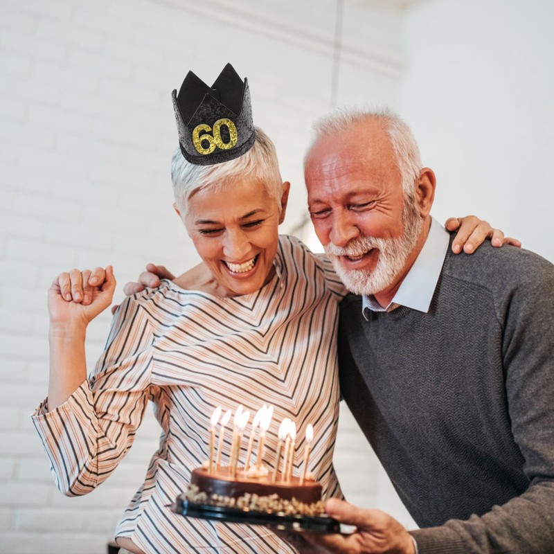 Gadpiparty 1Pc crown birthday hat 60th birthday king crown for
