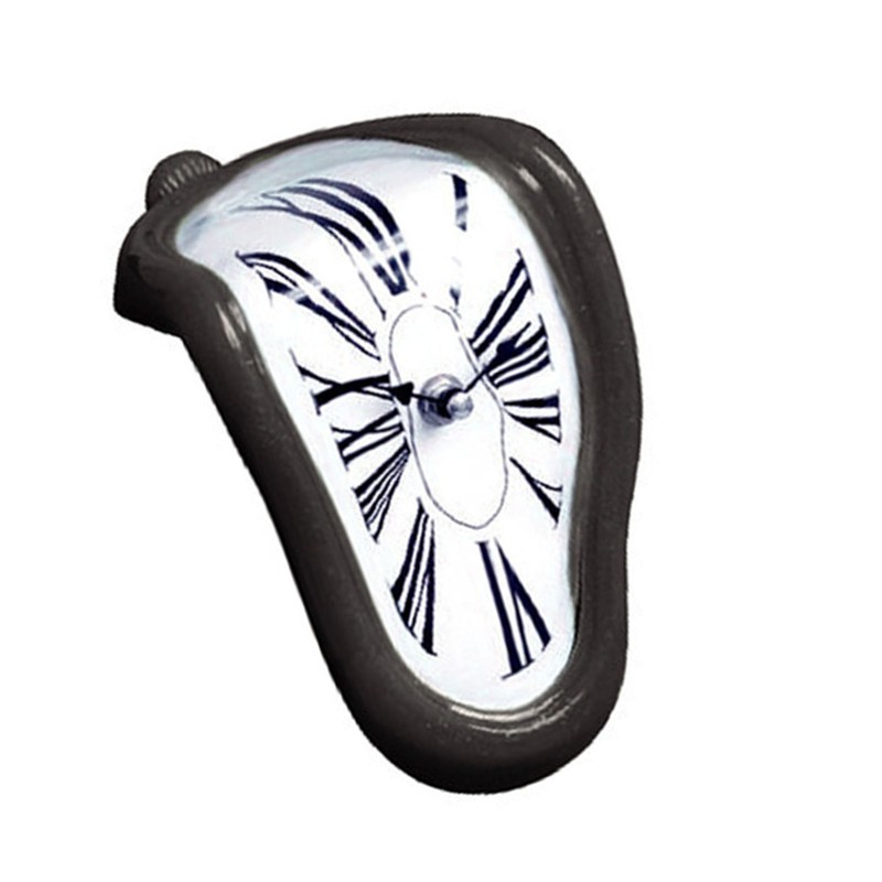 Melting Clock Plastic Retro Decorative Electroplated Metal Paint Desk Table