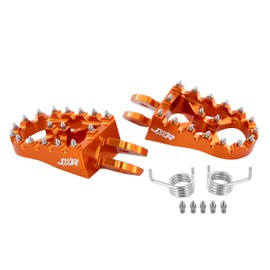 JXR Sur Ron Foot Pegs - Upgraded Pedal Rests Surron Accessories for Light Bee Dirt Bike - Anodised Aluminium Motorcycle Footpegs (Orange)