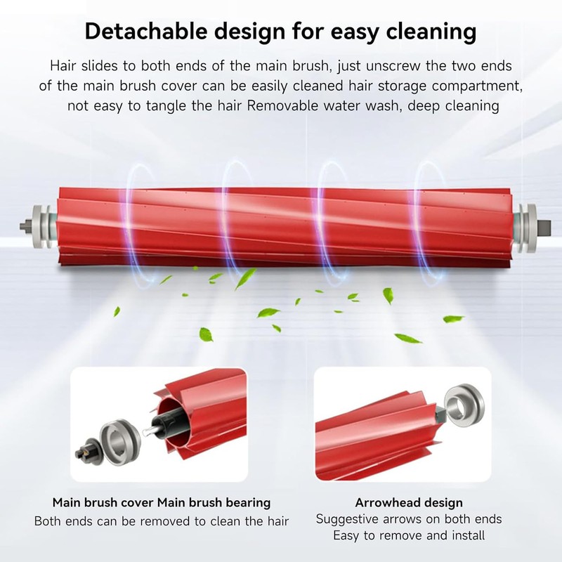 Rubber Main Brush Replacement Compatible for Roborock S7, S7MaxV, S7Max