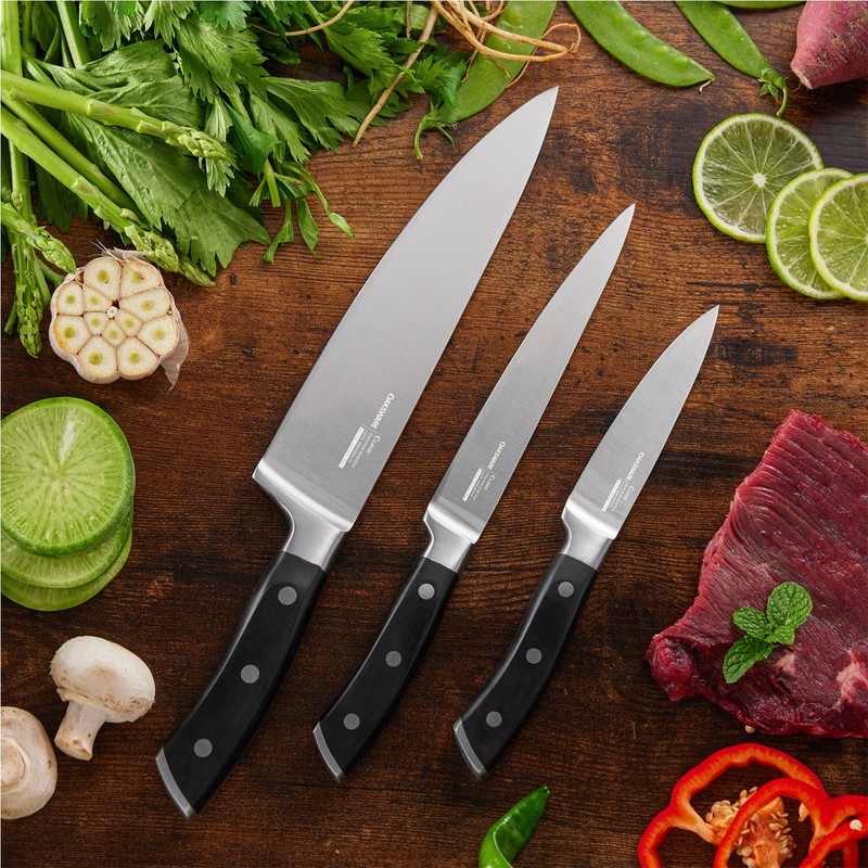 OAKSWARE Kitchen Knife Set 3-Piece, Ultra Sharp Kitchen Knives, Paring