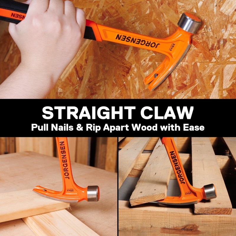 Jorgensen 20 oz Straight Claw Hammer with Magnetic Nail Holder,