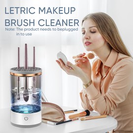 Makeup Brush Cleaner Machine, Upgraded Portable Electric Makeup Brush Cleaner Machine, Automatic Cosmetic Brush Cleaner for Quick & Efficient Cleaning, Suitable for All Brush Sizes (black)