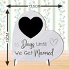 Pixie's Gifts Wedding Countdown Heart Plaque on Stands - Chalkboard