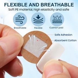 Angoily Breathable Dot Bandages for Finger Joints Large Round Waterproof Adhesive Patches Elastic Fabric Spot Bandages for Nose Ear and Small Wound Protection 100Pcs