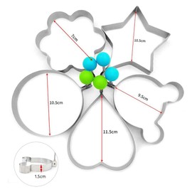 SJUNJIE 5PCS Fried Egg Cooking Rings Stainless Steel Fried Egg Ring Omelette Mold Stainless Steel Pancake Mold Kitchen Utensils Creative for Breakfast