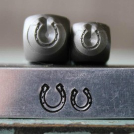 5mm and 4mm Horseshoe Metal Punch Design Jewelry 2 Stamp Set