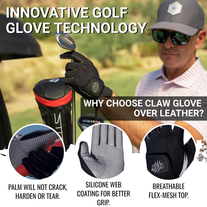 Claw Black Golf Glove for Men - Breathable, Long Lasting