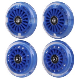 WHEELGOO 4-Pack Wiggle Car Quiet PU Replacement Wheels for Plasma Car Toys (Dark Blue)