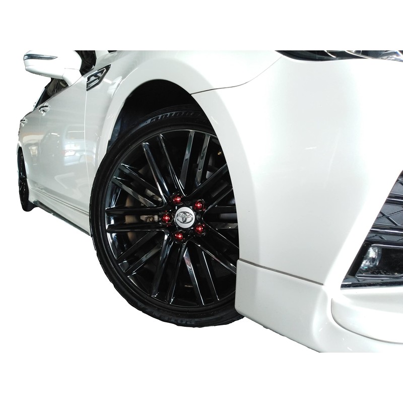 [STS Michiko] Wheel Nut Cap Red Metallic Color Air Valve