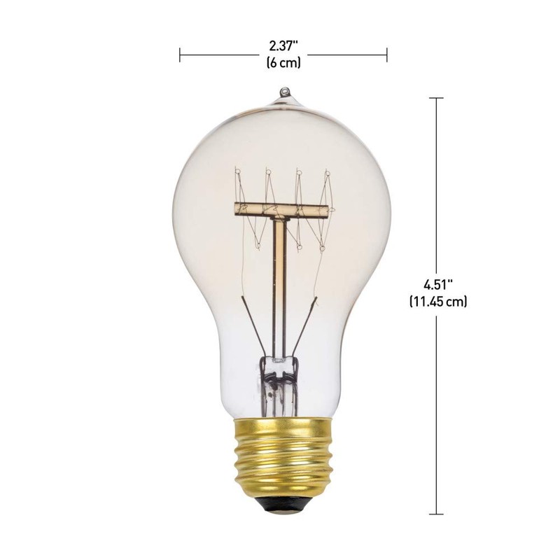 Globe Electric 01325 60W Vintage Edison A19 Quad Loop Incandescent