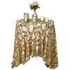 BTF Home Gold Sequin Table Cloth for Parties,Embroidered Mesh Tablecloth,Glitter