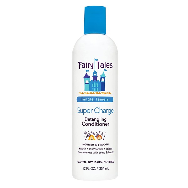 Fairy Tales Tangle Tamer Super Charge - Detangling Conditioner for Kids - Paraben Free, Sulfate Free, Gluten Free, Nut Free- 12 oz