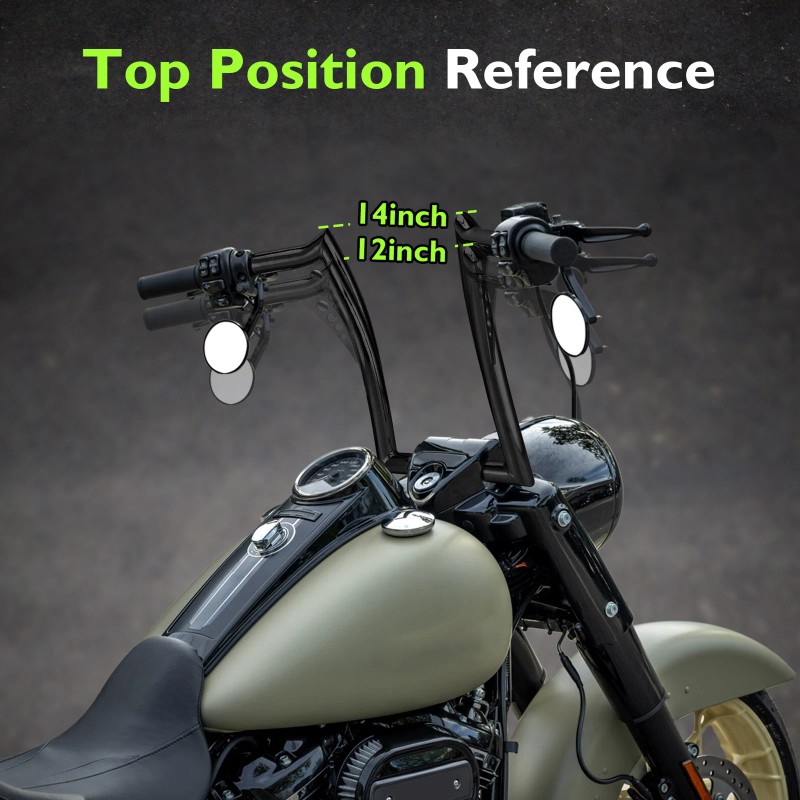 21ST Rise 12" Meathook Ape Hanger 1.25" Fat Bar Handlebars