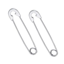 Minimalist Punk Stainless Steel Cartilage Safety Pin Earrings Snap Hoop Earrings for Women Mens Gifts-C silver
