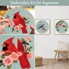 Louise Maelys 4 Sets Bird Embroidery Kits for Beginners,Cross Stitch