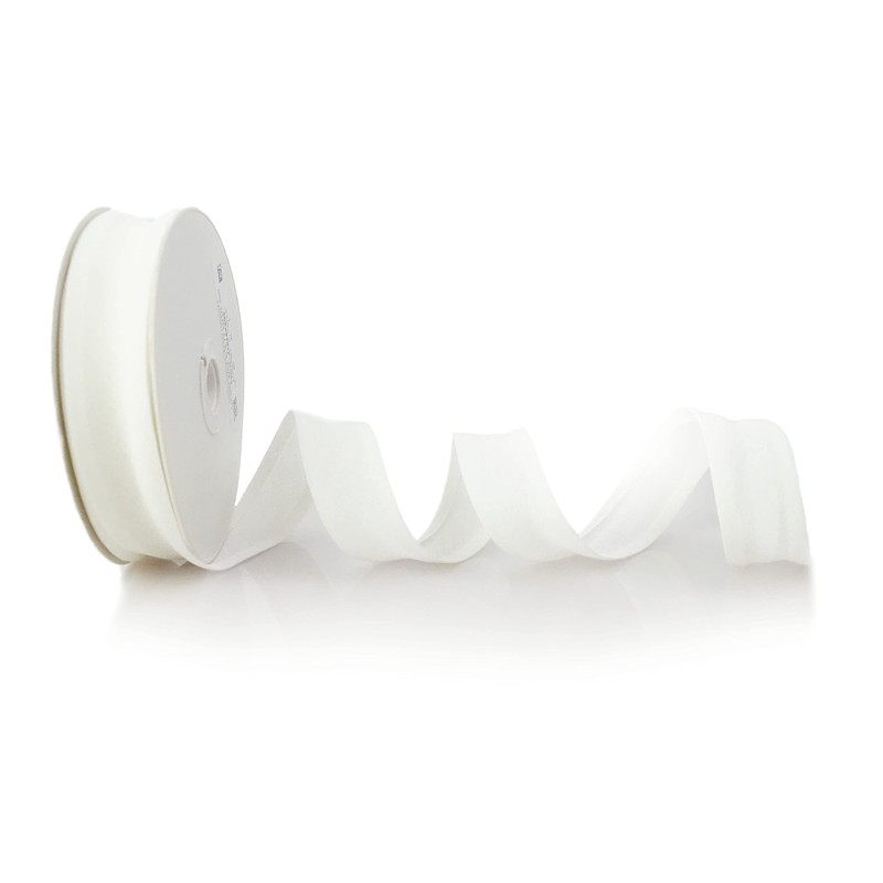 Inastri 25/5/5 mm Cotton Bias Binding, Bridal White