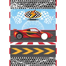 Hooqict Pin The Wheel on The Car Birthday Party Games for Kids Race Car Theme Party Supplies for Boys Monster Truck Party Decorations, Large Pin The Games Poster with 30 Wheel Stickers