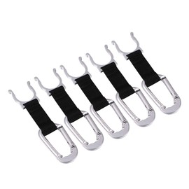 Hemoton Water Bottle Carrier 5pcs Aluminum Alloy Webbing Water Bottle Buckle Kettle Hook up Travel Water Bottle Clip