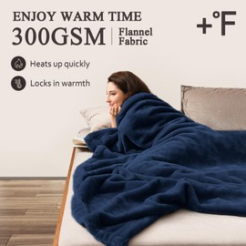 LaSyL Fleece Blanket Twin 60"x80" Dark Blue - 300GSM Soft Cozy Plush Fuzzy Flannel Bed Blanket - Lightweight Anti-Static Microfiber Blanket for Couch, Bed, Sofa