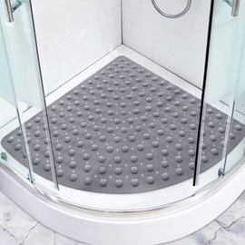 Shower Mat Non-Slip Non-Slip Shower Mat 70 x 70 cm Corner Shower Mat Triangular Shower Mat Non-Slip with Suction Cups - Large Safety Non-Slip Mat Shower for Seniors