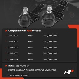 A-Premium 2 x Front Lower Ball Joints, Compatible with Ford Focus 2000 2001 2002 2003 2004