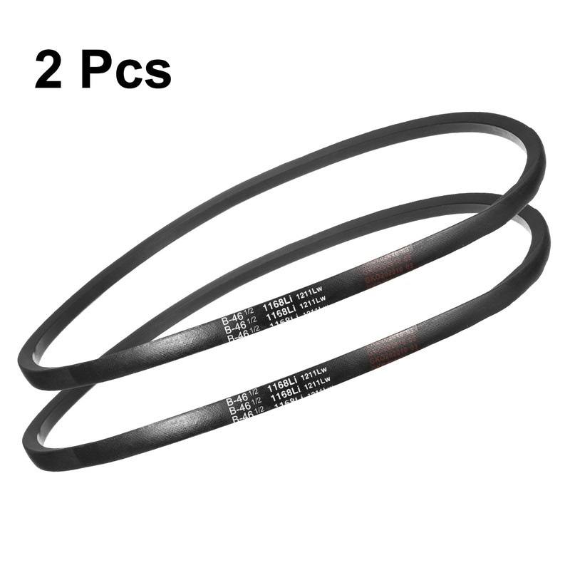 sourcing map 2pcs B46 1/2 Rubber V Belt, B Section
