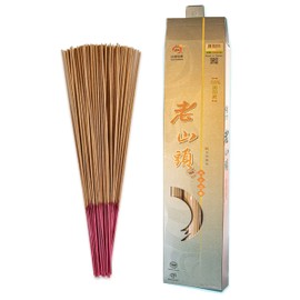 Sandalwood Joss Stick [Pure S. India Sandalwood] 19" (48.5cm) - 80 min Burn time by Fushan Kodo | Buddhist/Taoist Artisan Incense from Pure Natural Ingredients | Aromatherapy, Spiritual Calmness.
