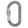 PETZL Ok Screw Lock Grey - Lightweight Oval Aluminium Safety
