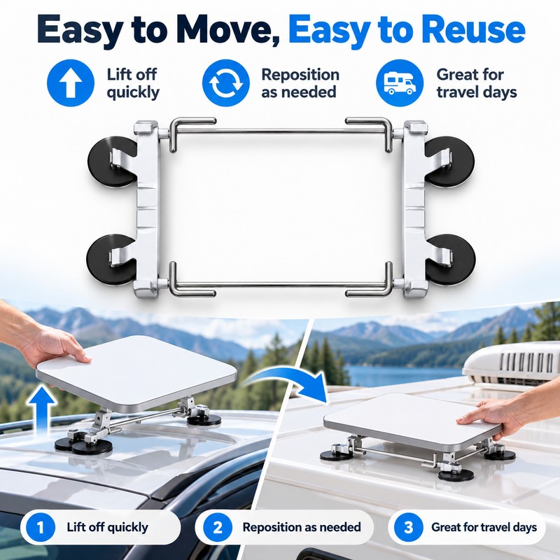 Starlink Mini Magnetic Roof Mount for Vehicles – Quick-Release Aluminum