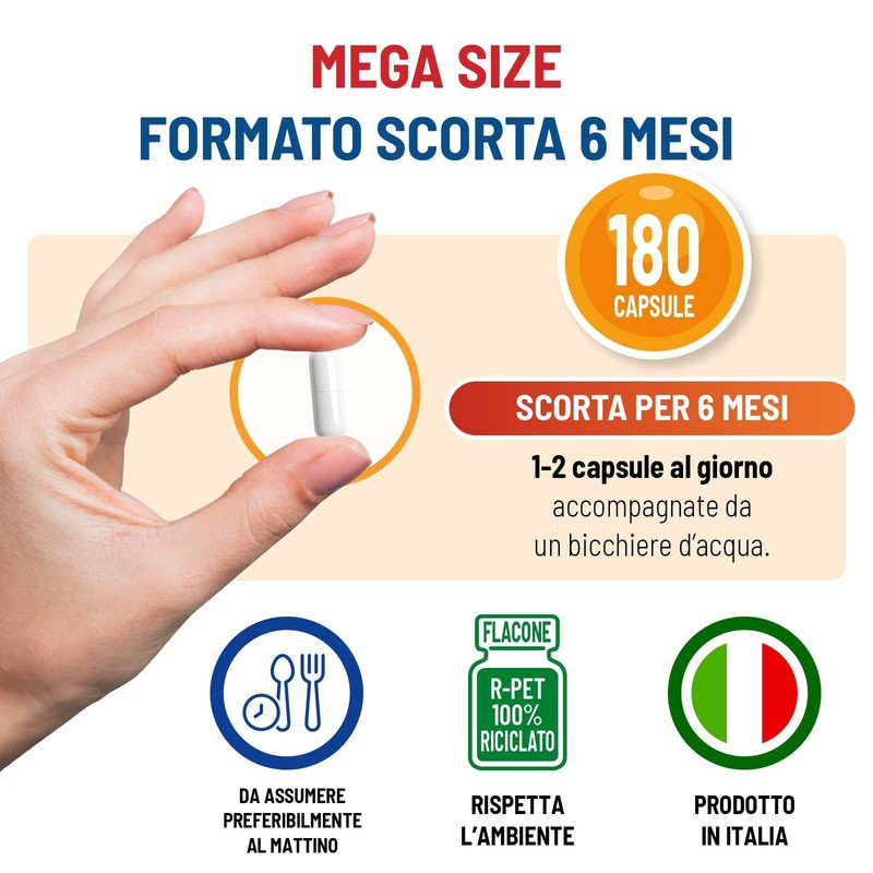 Equilibra Magnesio Bisglicinato, 180 Capsule, 250mg, con Vitamina B6, Scorta