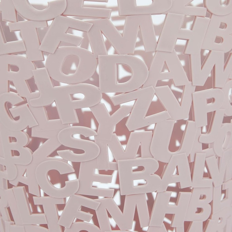 balvi Waste Paper Bin Letters Colour Pink with Original Design
