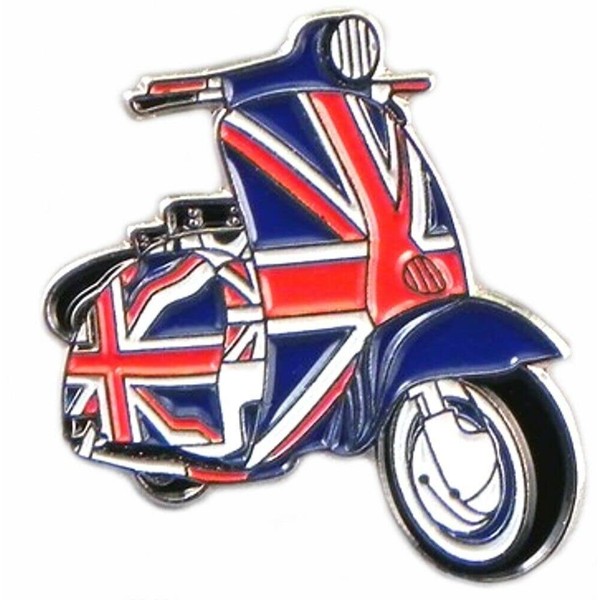 GBJUK Metal Lambretta Vespa Mod Union Jack Scooter Enamel Pin