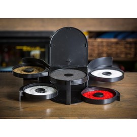 Tablecraft Glass Rimming Station with 5-Swing Out Trays (H5633), 2.3, Black