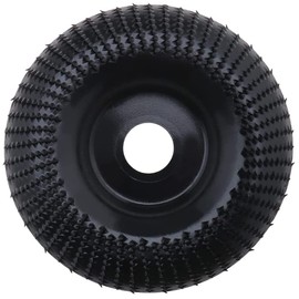 Upgraded Version Angle Grinder Wood Carving Disc, 2 Pieces Wood Carving Tools 100mm Wheel Carbide Grinding Disc Polishing Shaping Grinding Disc for Angle Grinder 22mm (Black)