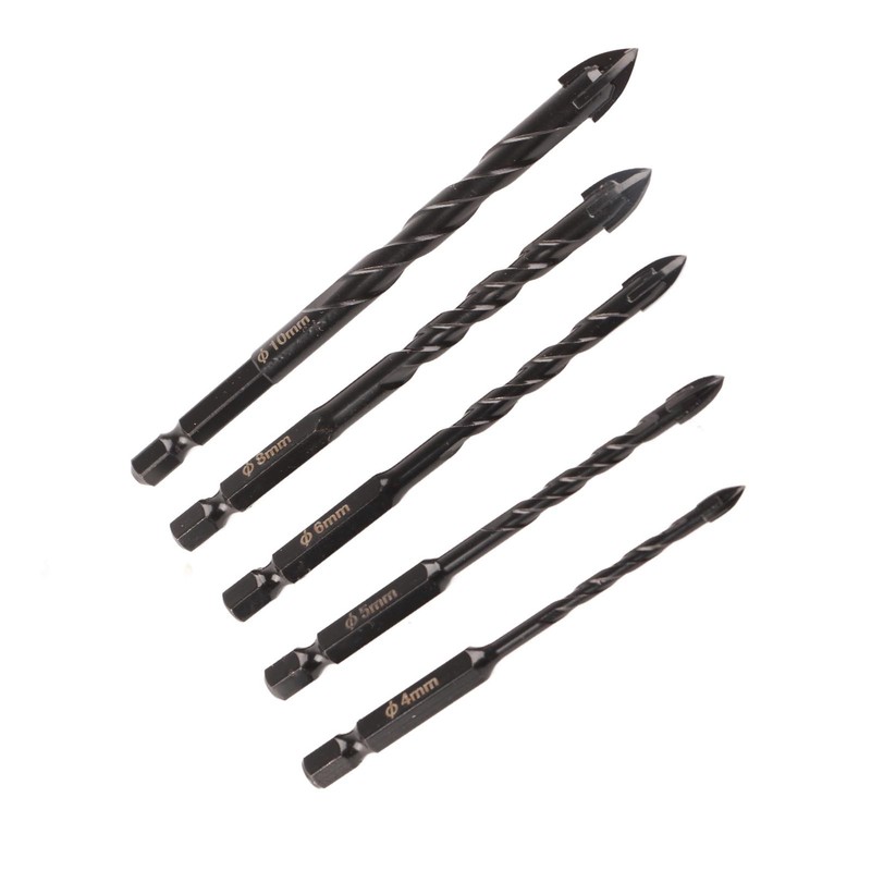 Twist Drill Set Wall Triangular Drill Bits 4MM 5MM 6MM