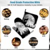 Mxocom Black Wolf Howling at The Moon Oven Mitt and