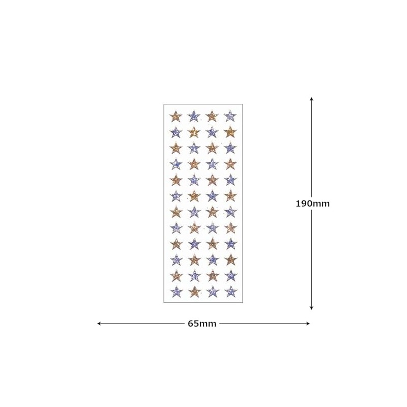 Okuyama Shokai GH411 Glitter Sticker Gold Silver Star