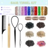 Green Hair Tinsel Kit for Girls 1800 Strands Fairy Tinsel